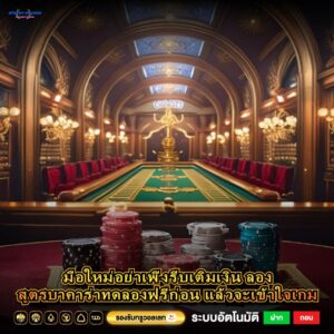 มือใหม่อย่าเพิ่งรีบเติมเงิน ลองสูตรบาคาร่าทดลองฟรีก่อน แล้วจะเข้าใจเกม